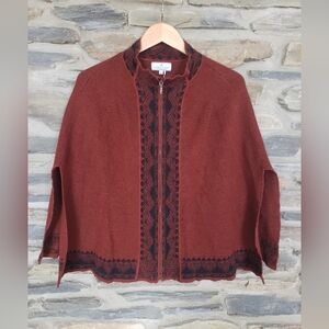 Peruvian Connection Poncho Sweater XL Brown Black